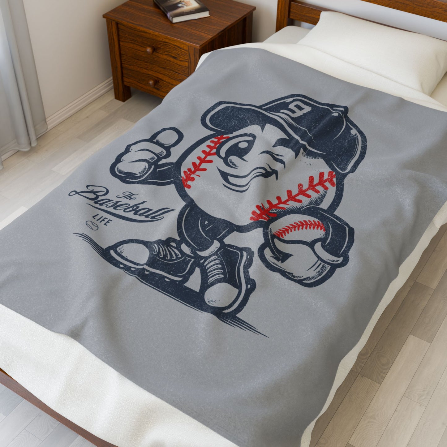 Velveteen Plush Blanket_The Original Mr. Baseball Mascot