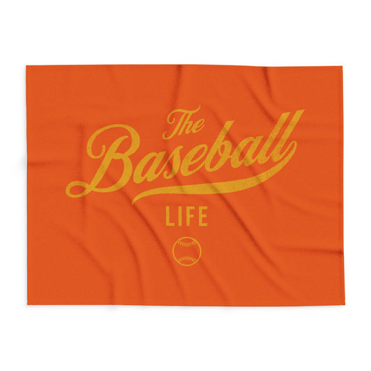 Fleece Blanket_Orange w Yellow Gold Print