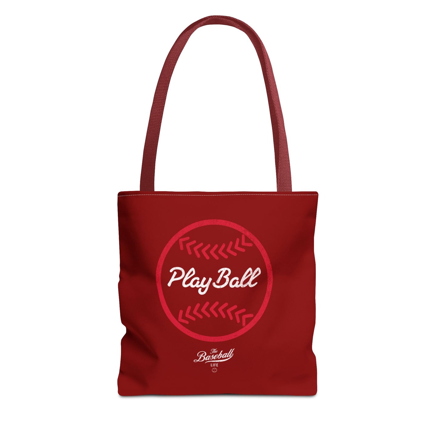 Baseball Icon Play Ball Tote Bag_Maroon