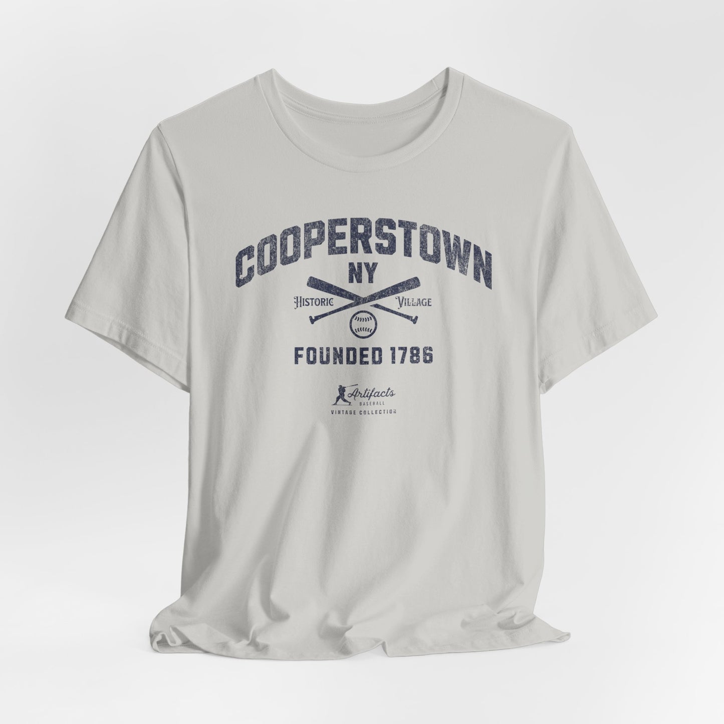 Cooperstown NY Navy Print_Artifacts Baseball Collection T-Shirt