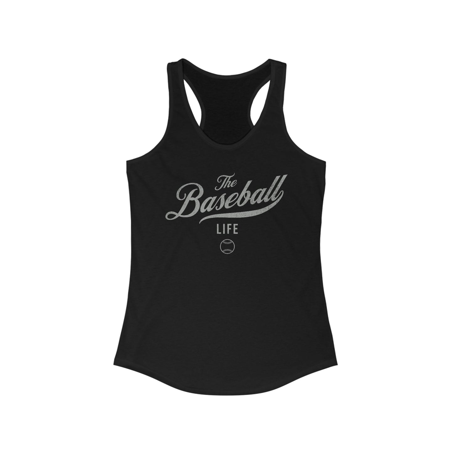 The Baseball Life Classic Script Tank_Silver Gray Print