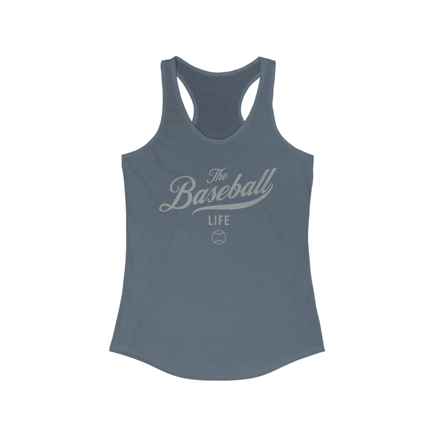 The Baseball Life Classic Script Tank_Silver Gray Print