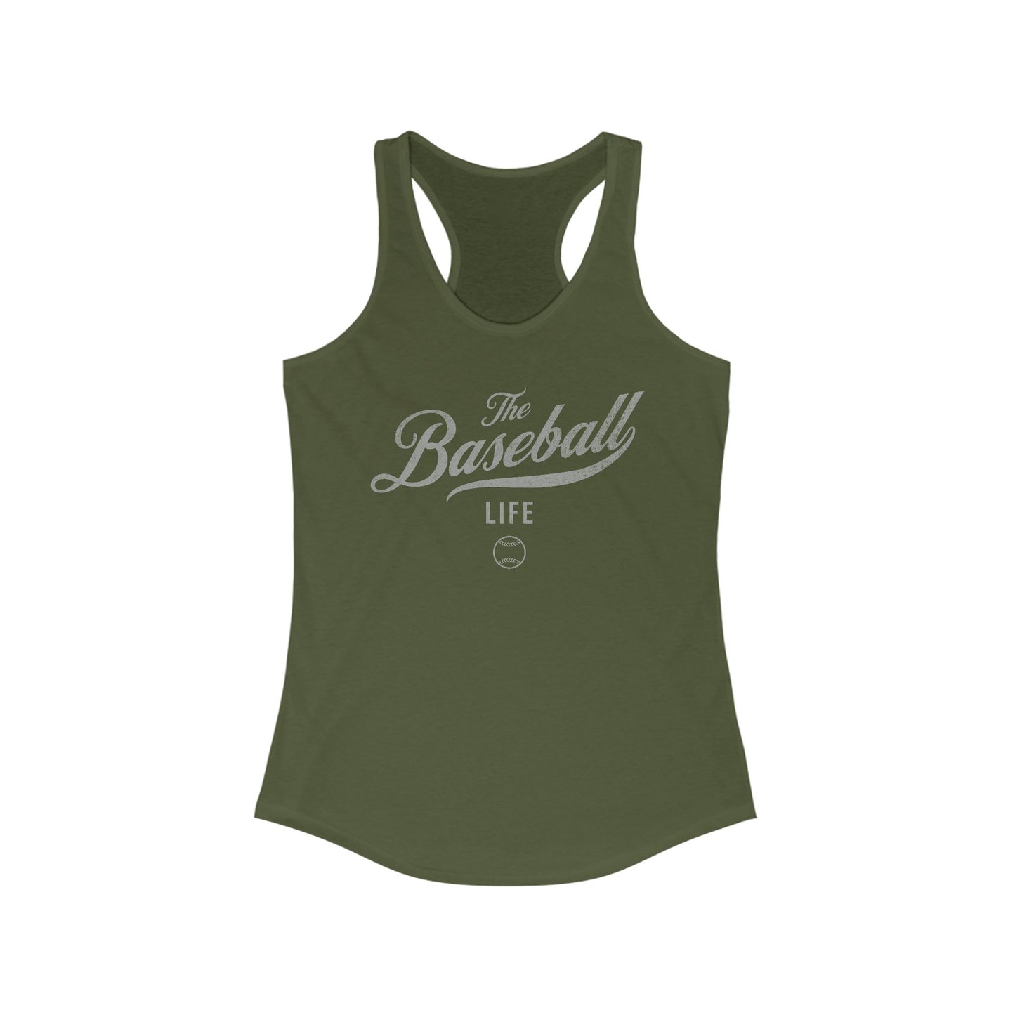 The Baseball Life Classic Script Tank_Silver Gray Print