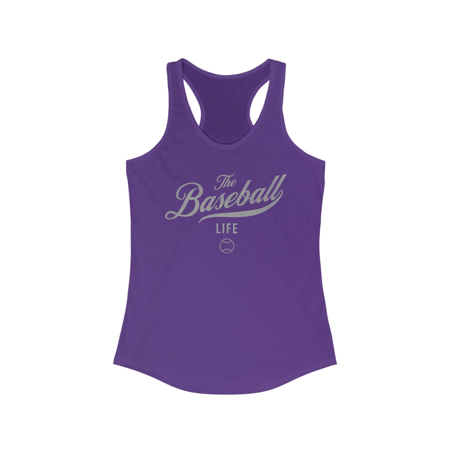The Baseball Life Classic Script Tank_Silver Gray Print