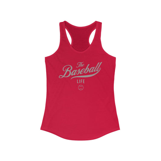 The Baseball Life Classic Script Tank_Silver Gray Print