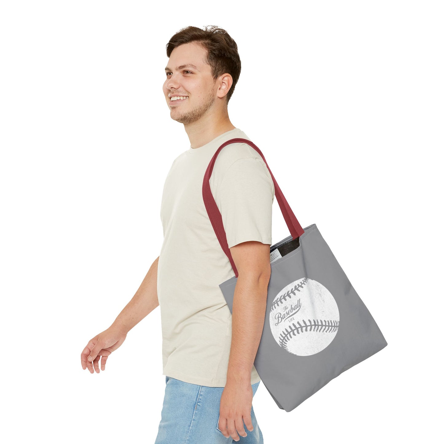 Weathered Baseball Tote Bag_Medium Gray