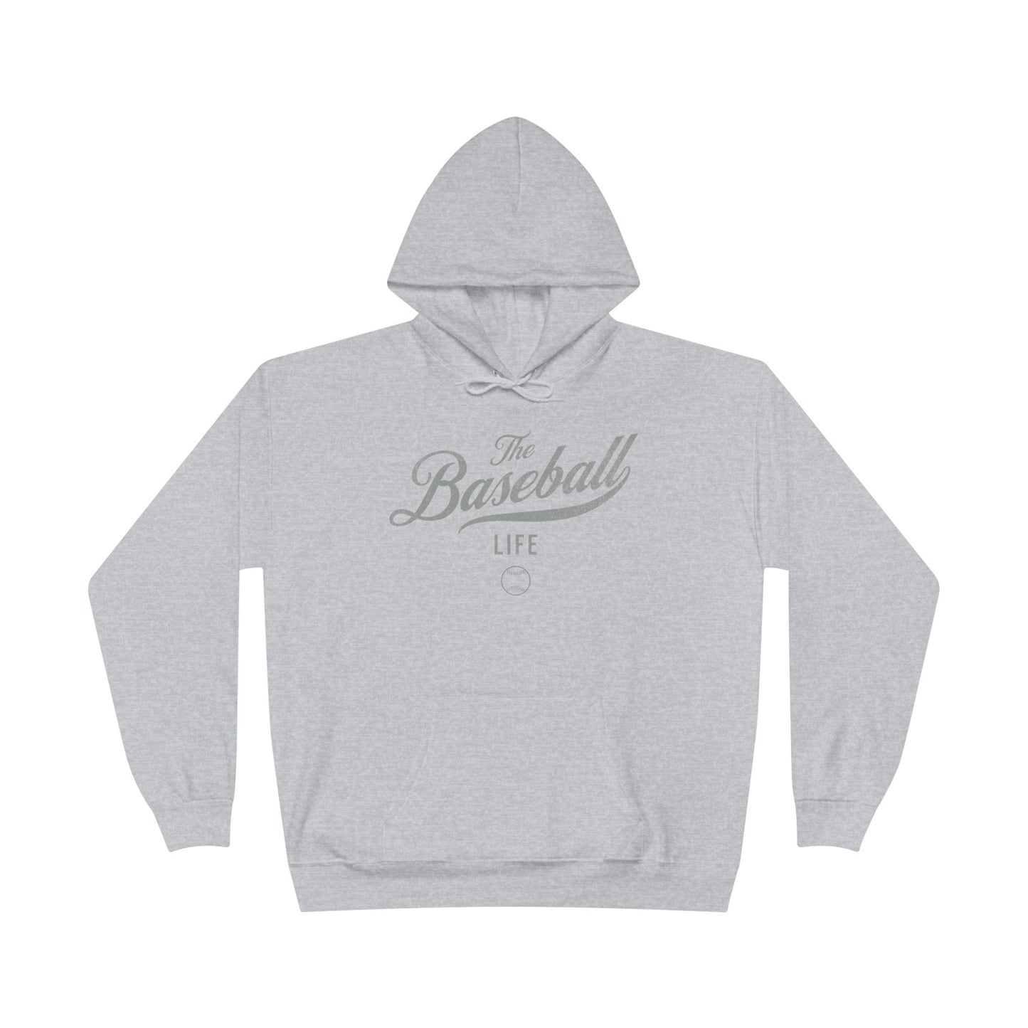 The Baseball Life Hoodie w/Grommets_Silver Gray Print