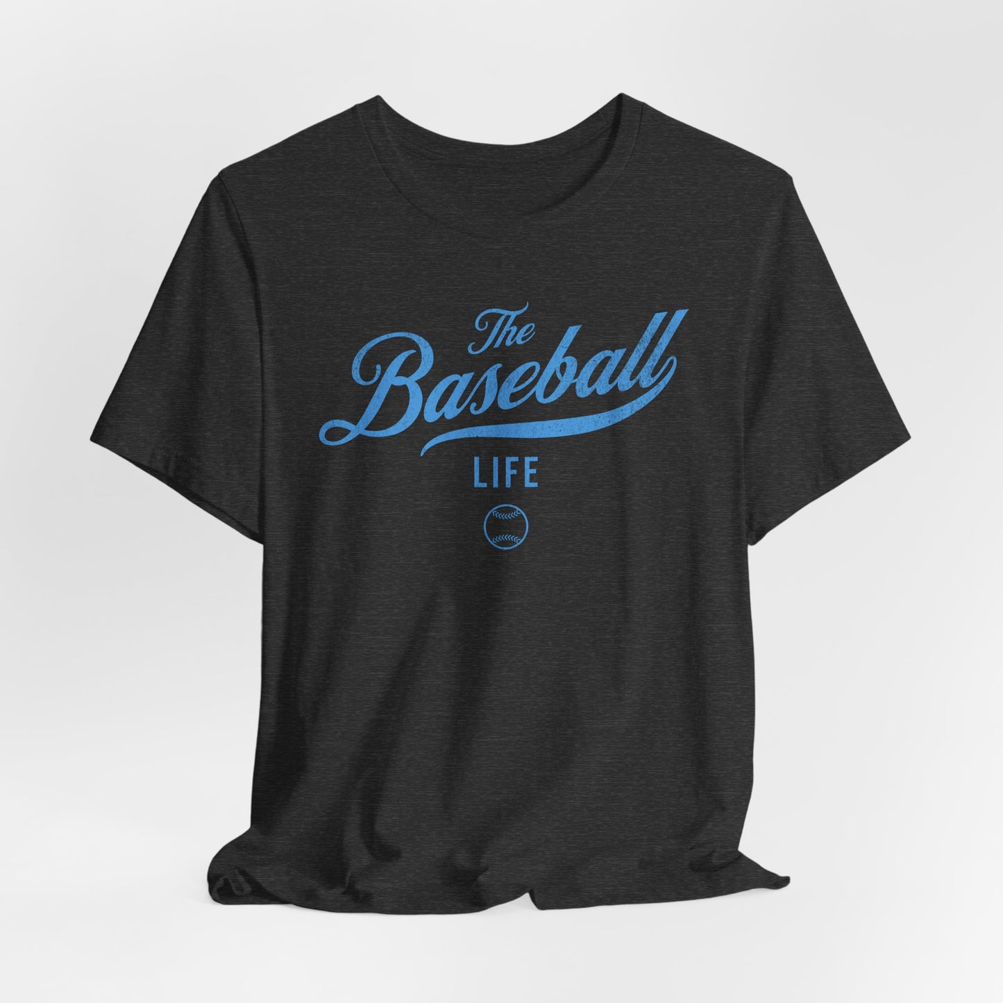 The Baseball Life Classic Script T-Shirt_Carolina Blue Print