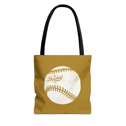 Weathered Baseball Tote Bag_Old Gold