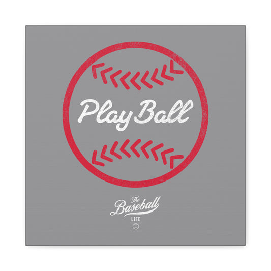 Play Ball Graphic Baseball Wall Art Canvas_Gray