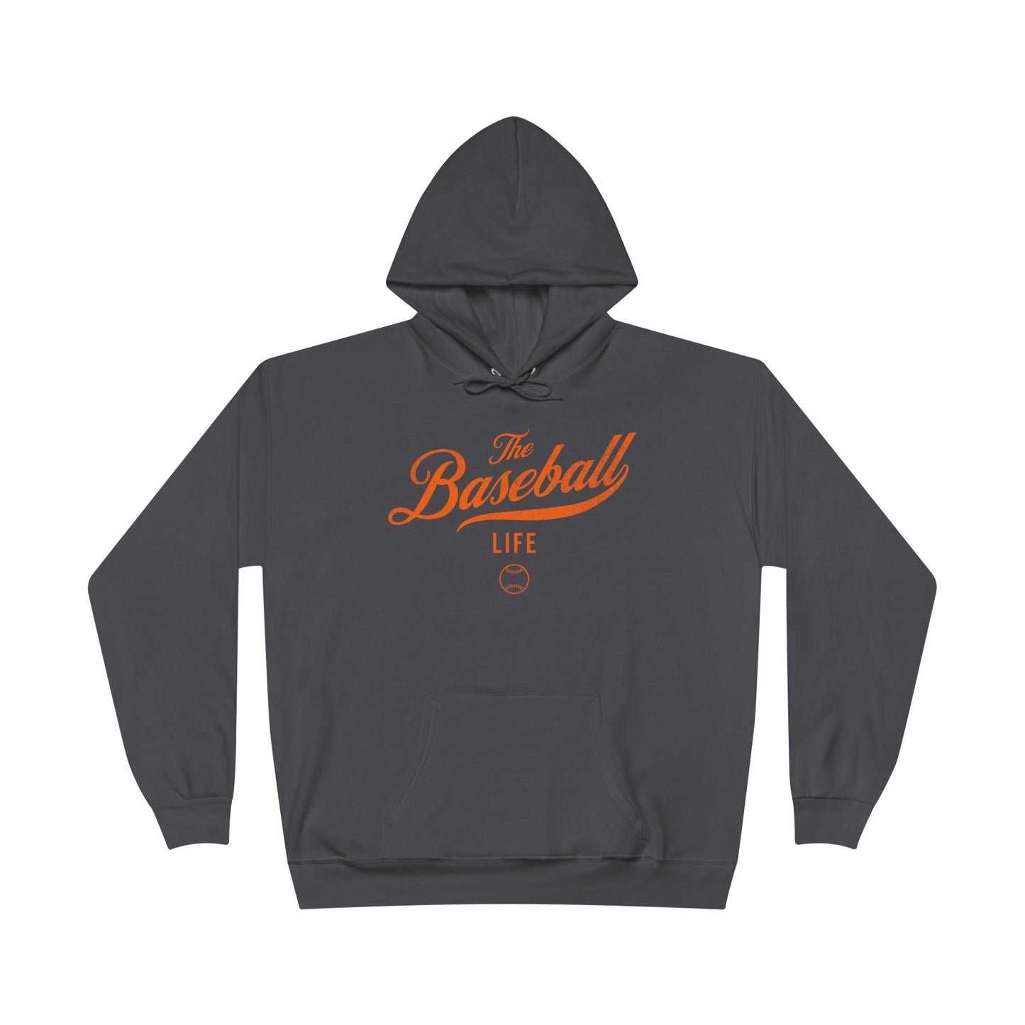 The Baseball Life Hoodie w/Grommets_Orange Print