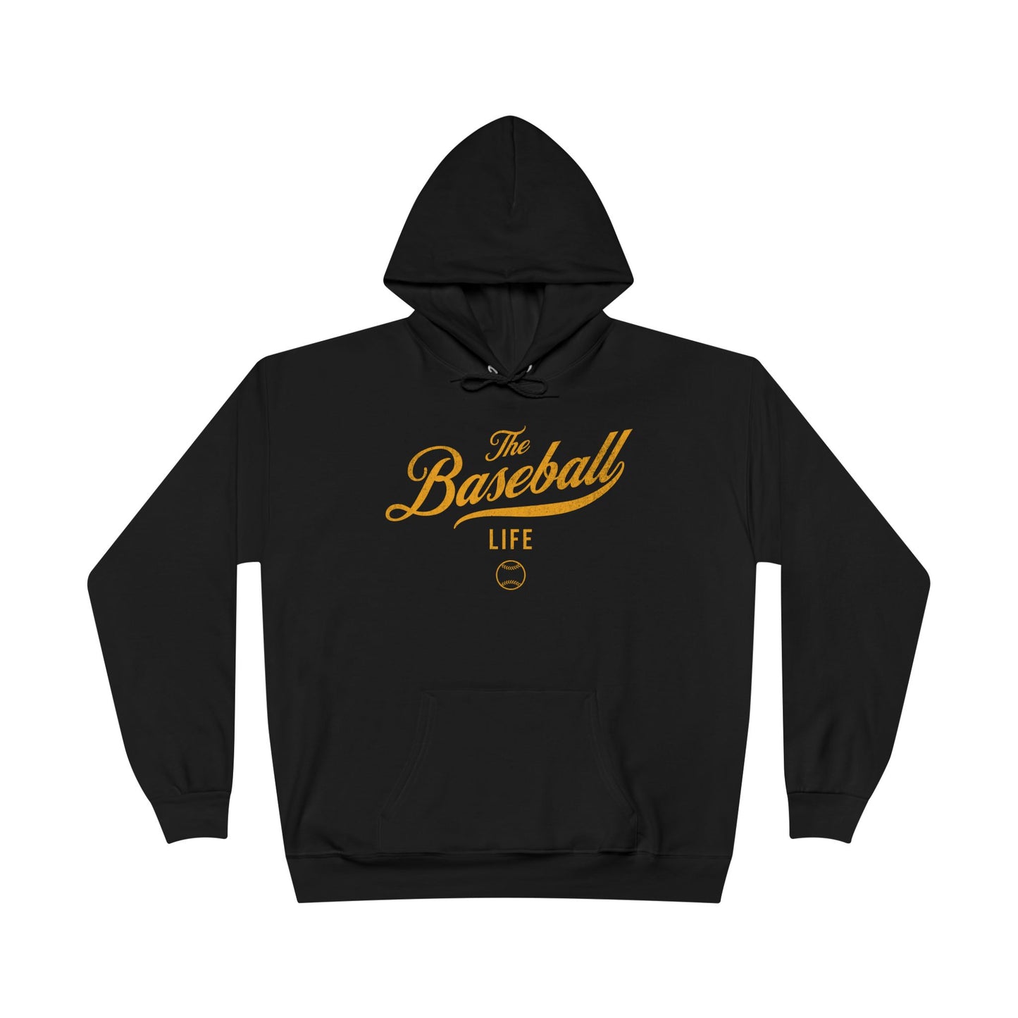 The Baseball Life Hoodie w/Grommets_Yellow Gold Print