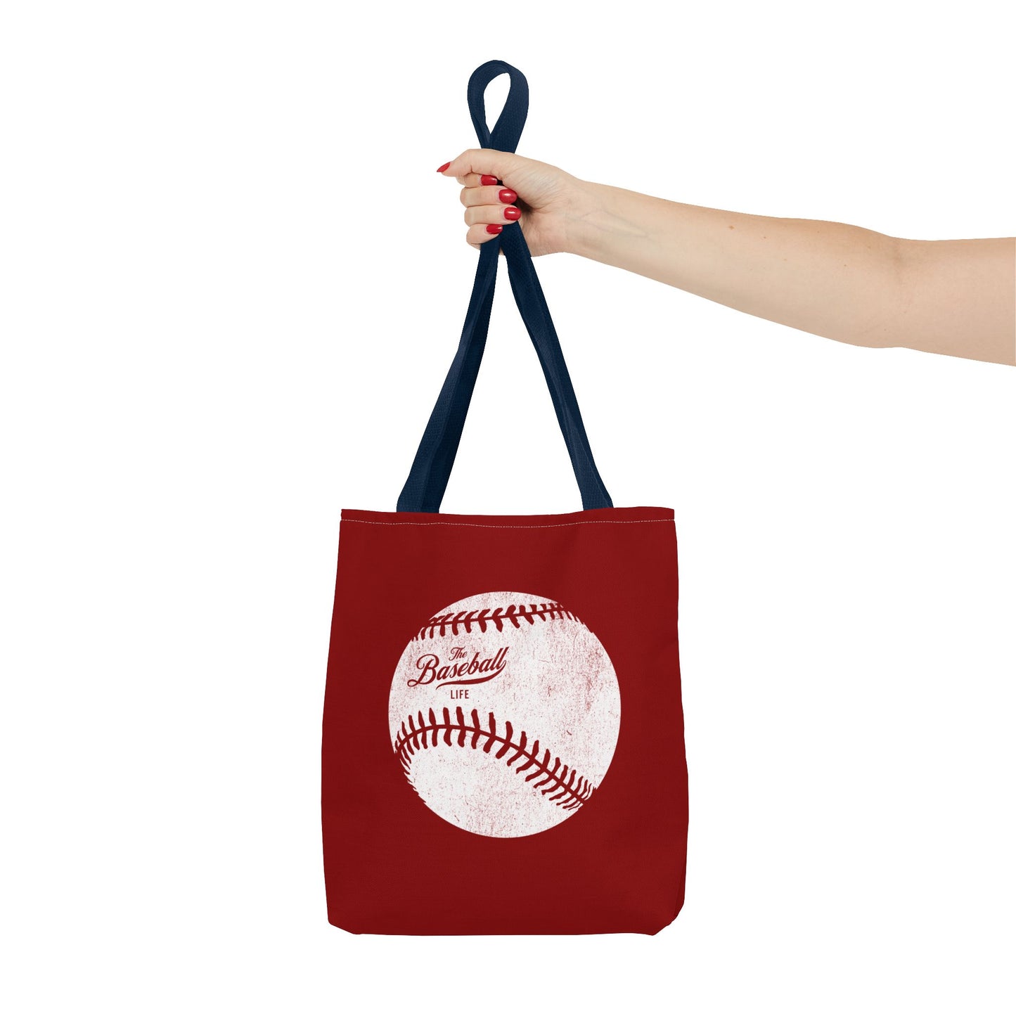 Weathered Baseball Tote Bag_Maroon
