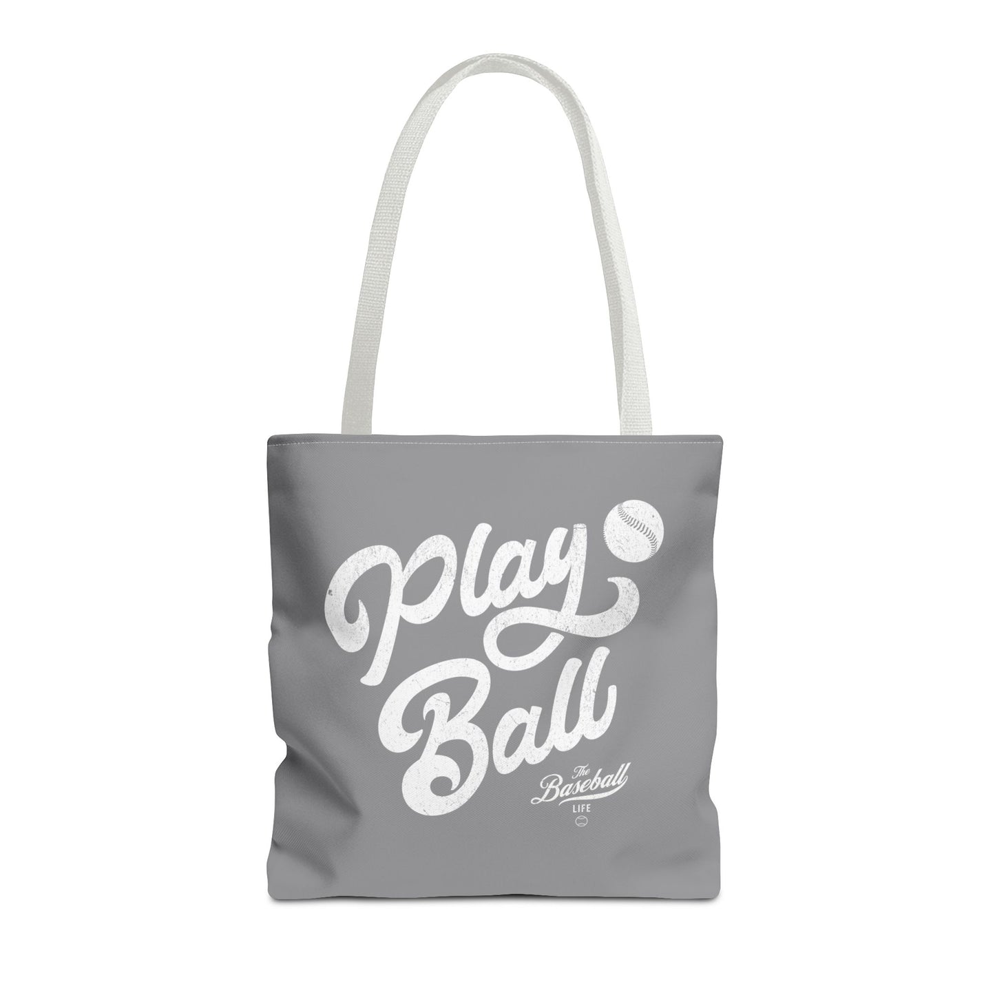 Play Ball Script Tote Bag_Medium Gray