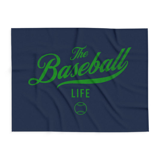 Fleece Blanket_Navy w Green Print