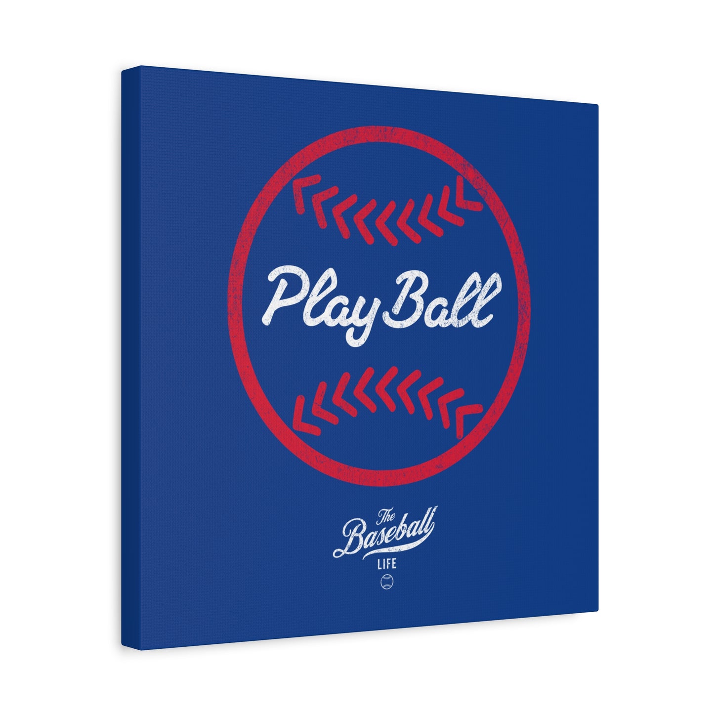 Play Ball Graphic Baseball Wall Art Canvas_Royal Blue