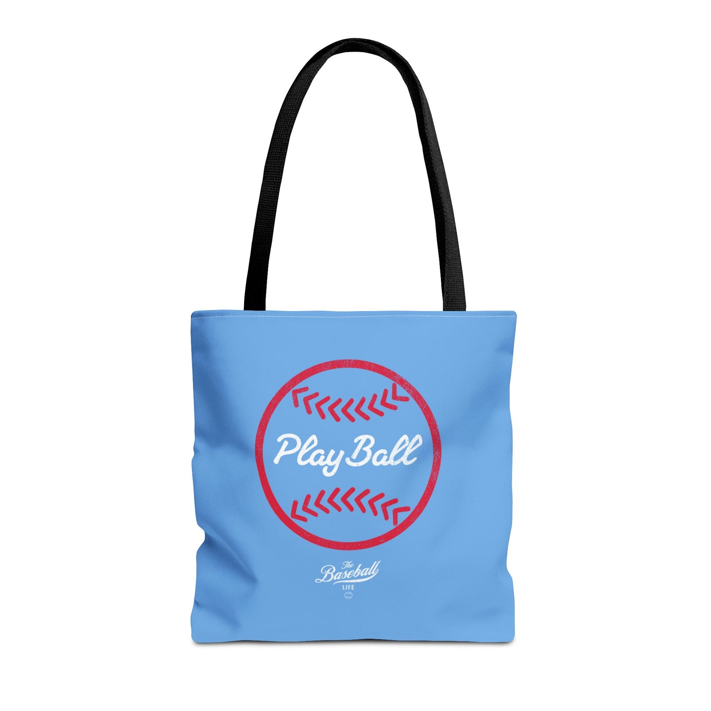 Baseball Icon Play Ball Tote Bag_Carolina Blue