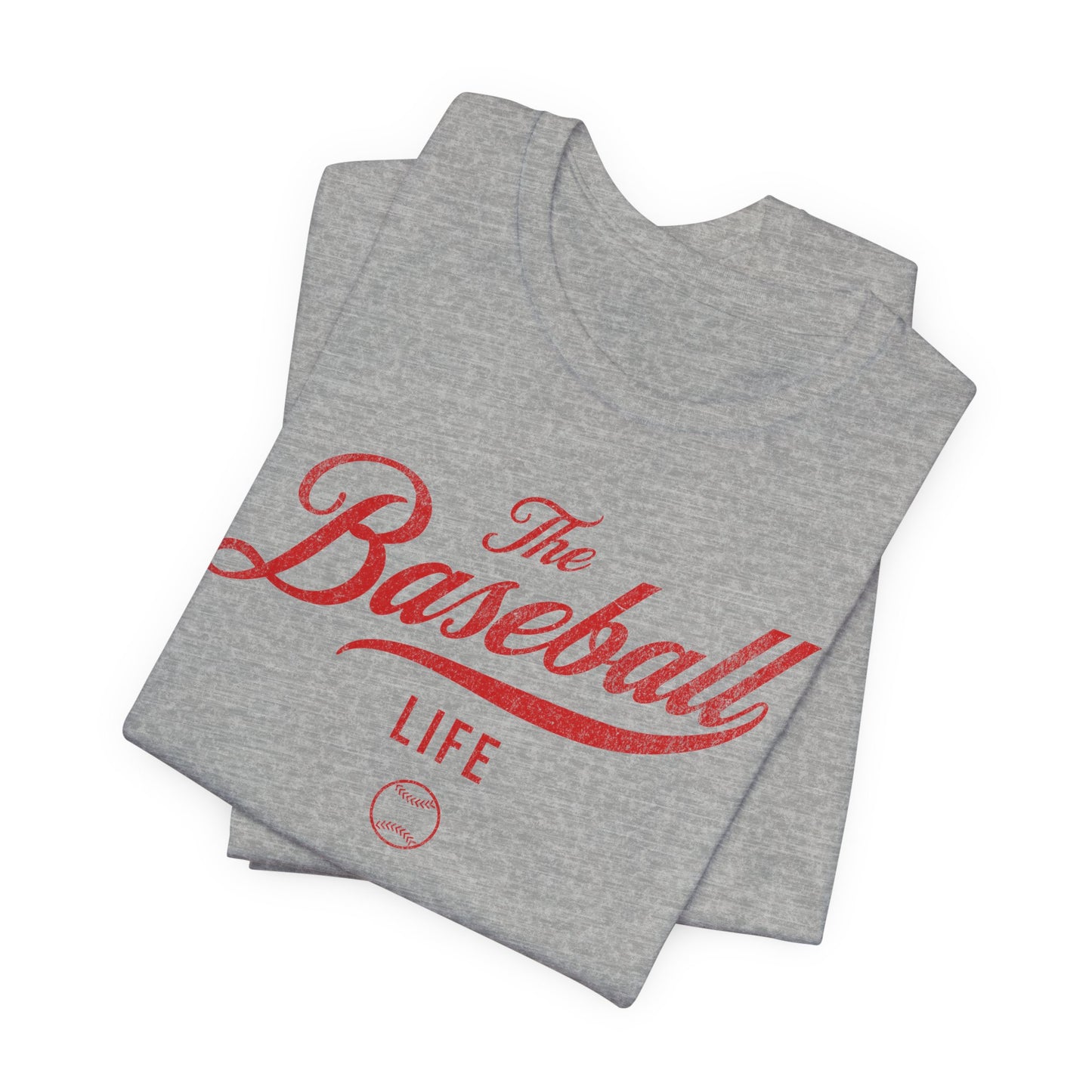 The Baseball Life Classic Script T-Shirt_Red Print