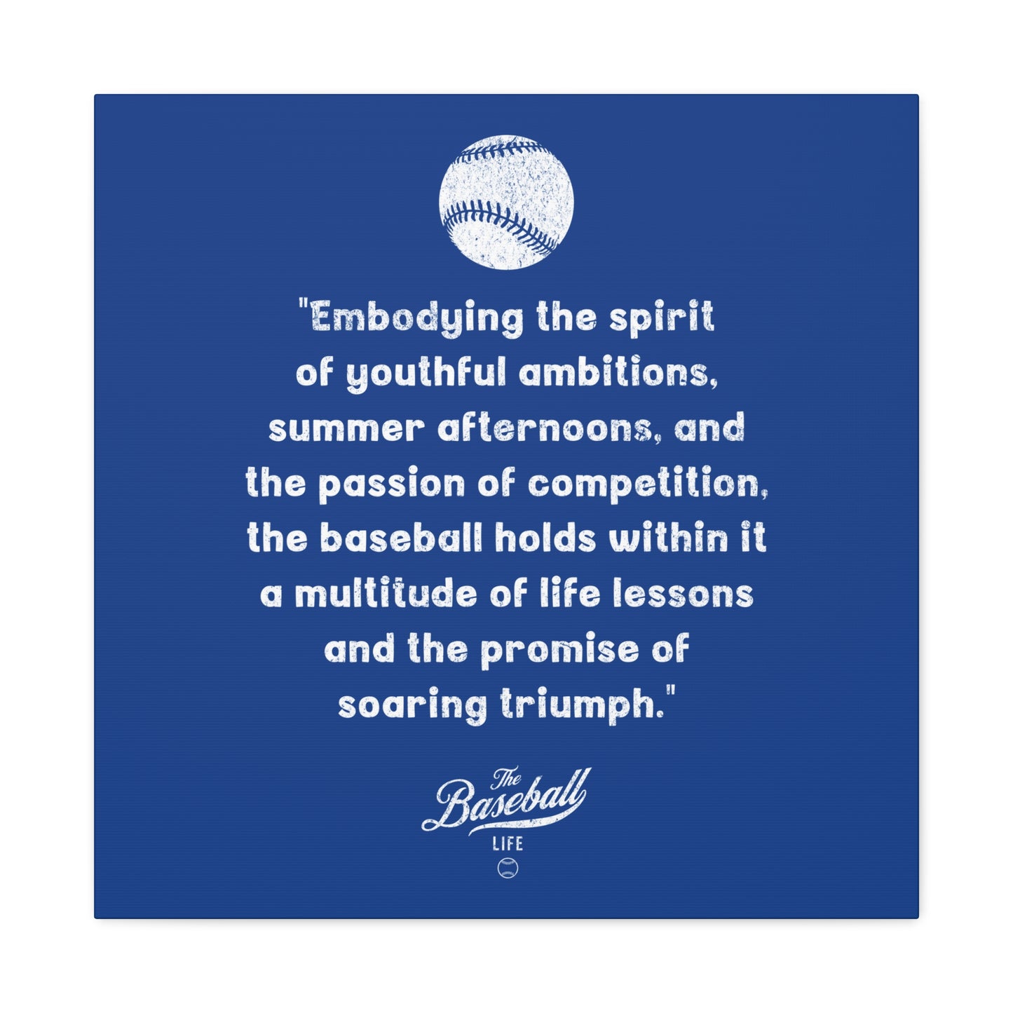 The Baseball Life "Verse" Wall Art Canvas_Royal Blue