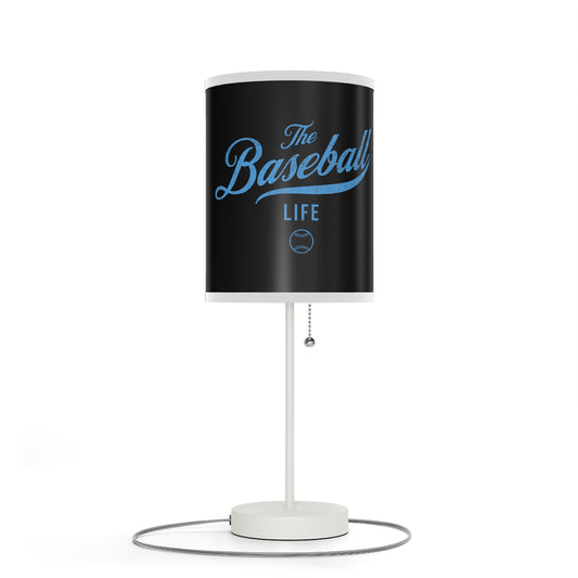 Table Lamp_Black w Carolina Blue Print