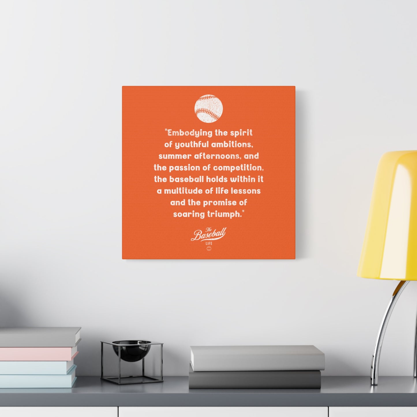 The Baseball Life "Verse" Wall Art Canvas_Orange
