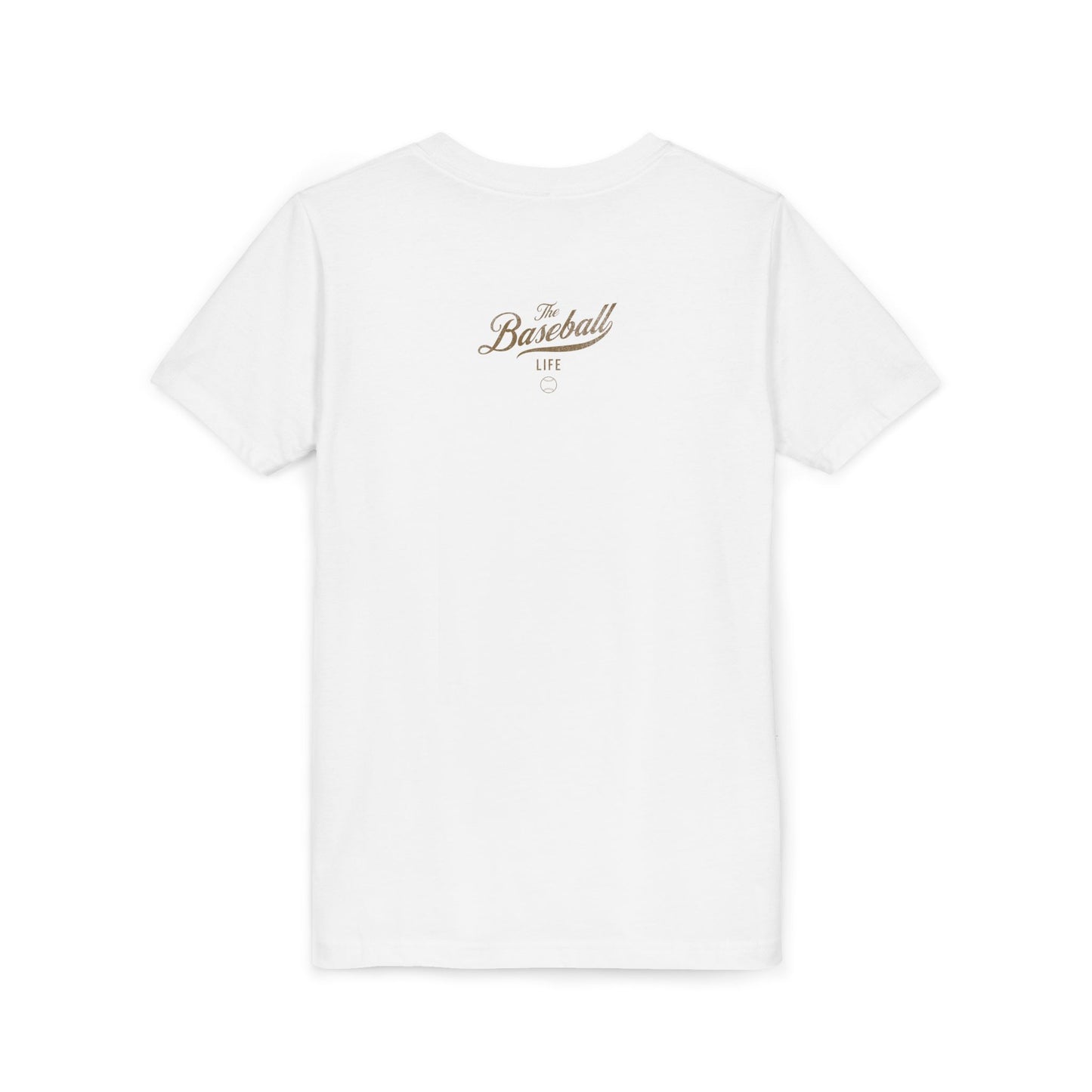 Youth The Baseball Life Classic Script T-Shirt_Old Gold Print