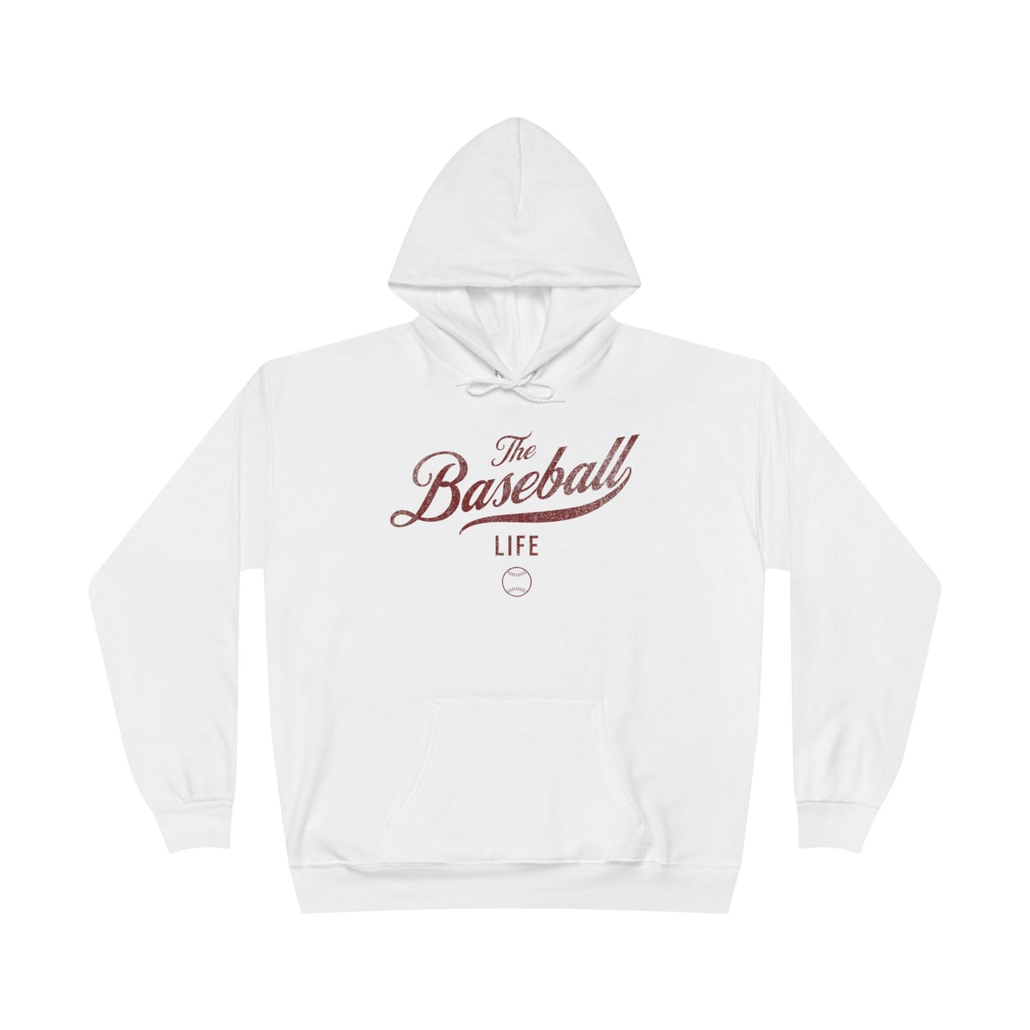 The Baseball Life Hoodie w/Grommets_Maroon Print