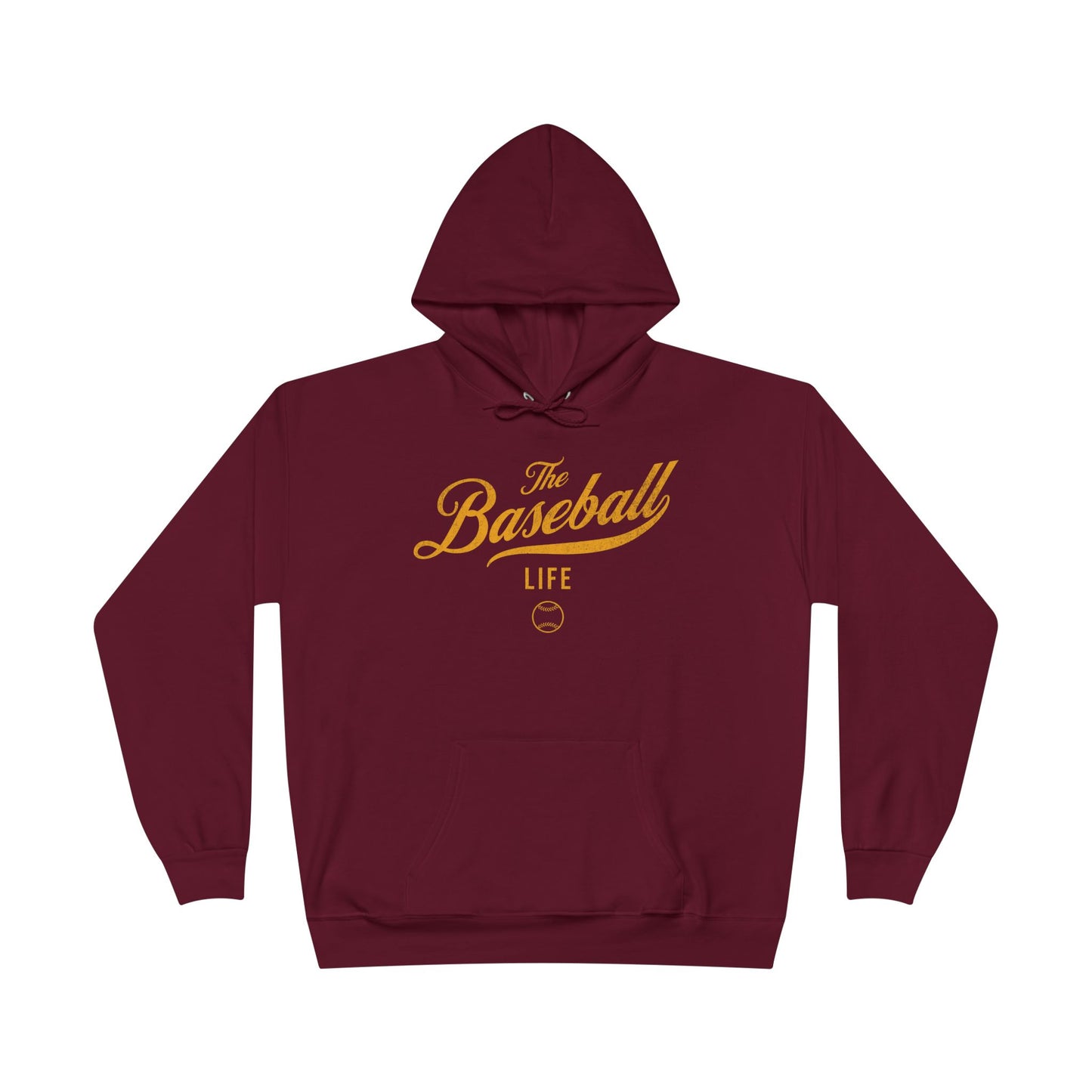 The Baseball Life Hoodie w/Grommets_Yellow Gold Print