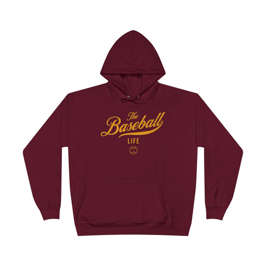 The Baseball Life Hoodie w/Grommets_Yellow Gold Print