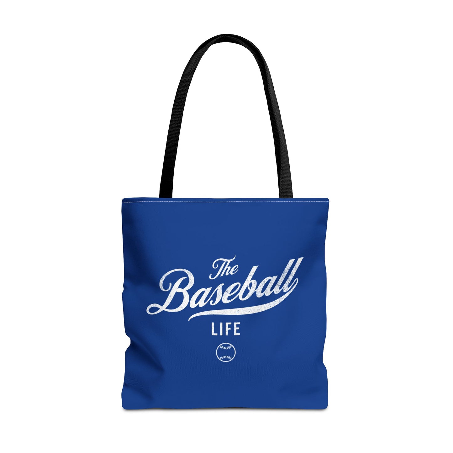 The Baseball Life Tote Bag_Royal Blue w White Print
