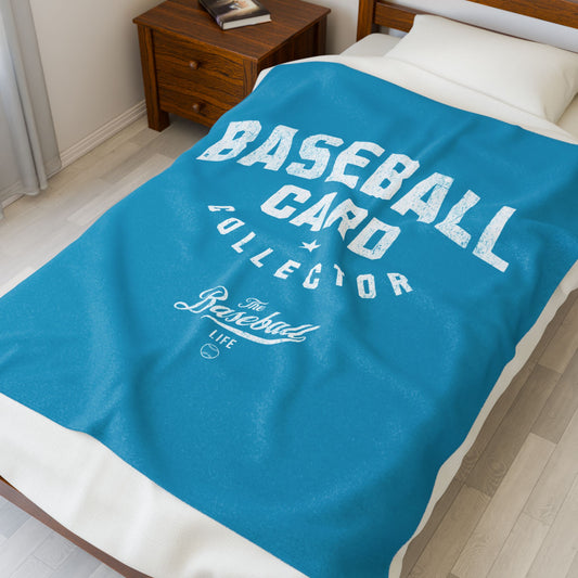 Velveteen Plush Blanket_Baseball Card Collector_Turquoise