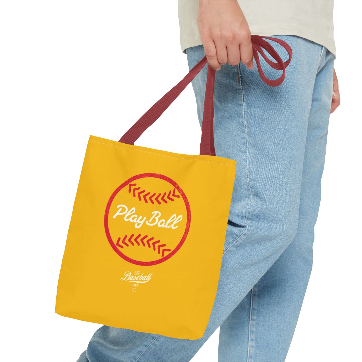Baseball Icon Play Ball Tote Bag_Yellow Gold