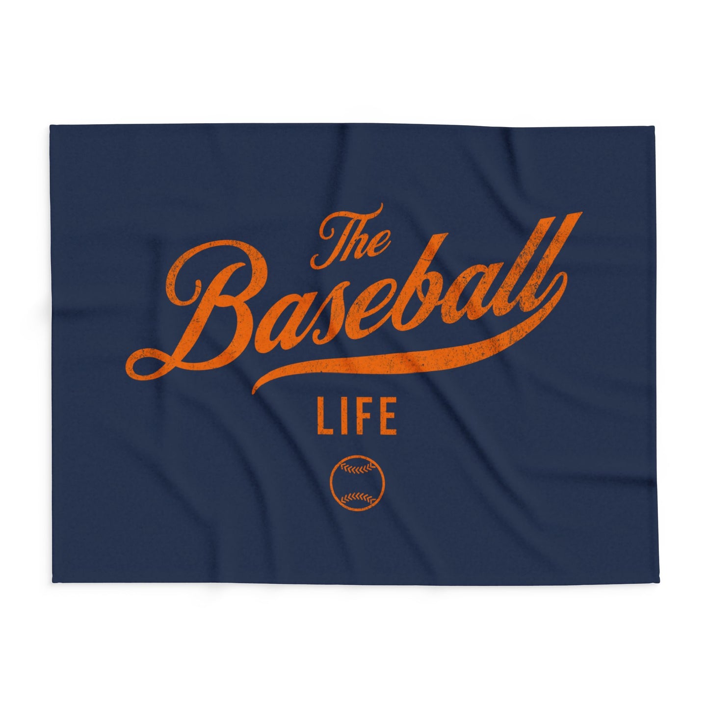 Fleece Blanket_Navy w Orange Print