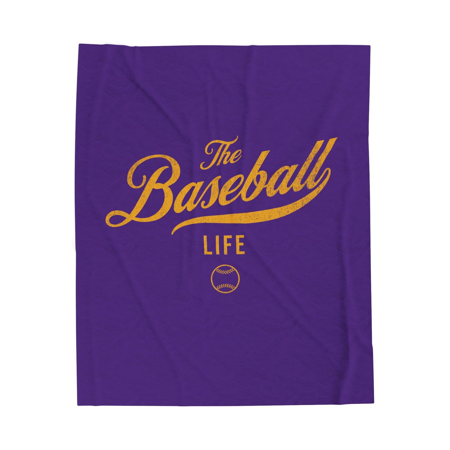 Velveteen Plush Blanket_Purple with Yellow Gold Print