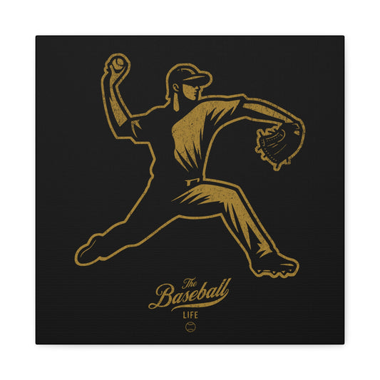 Pitcher Icon Wall Art Canvas_Black