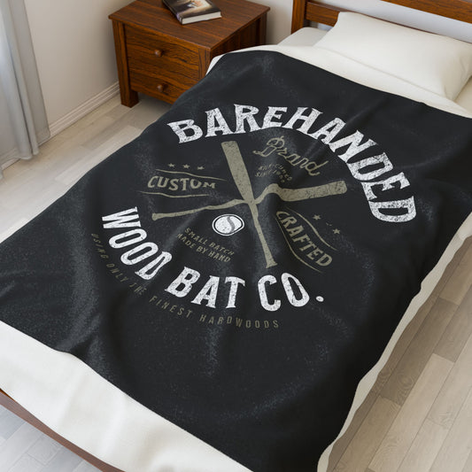 Velveteen Plush Blanket_Barehanded Wood Bat Co._Black