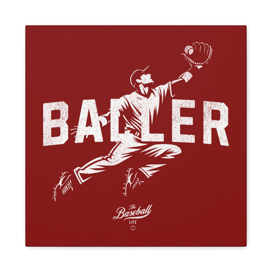 Baller Wall Art Canvas_Cardinal Red