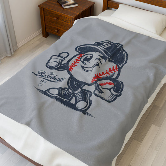 Velveteen Plush Blanket_The Original Mr. Baseball Mascot