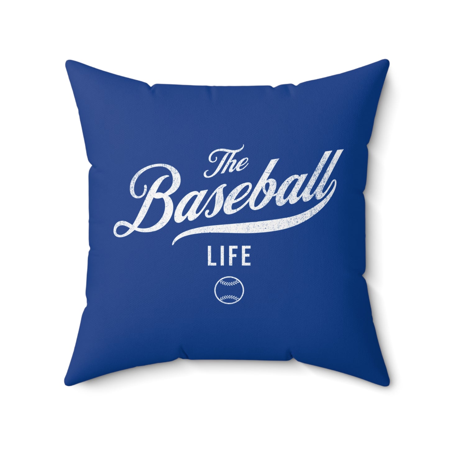 The Baseball Life Accent Pillow_Royal w White Print