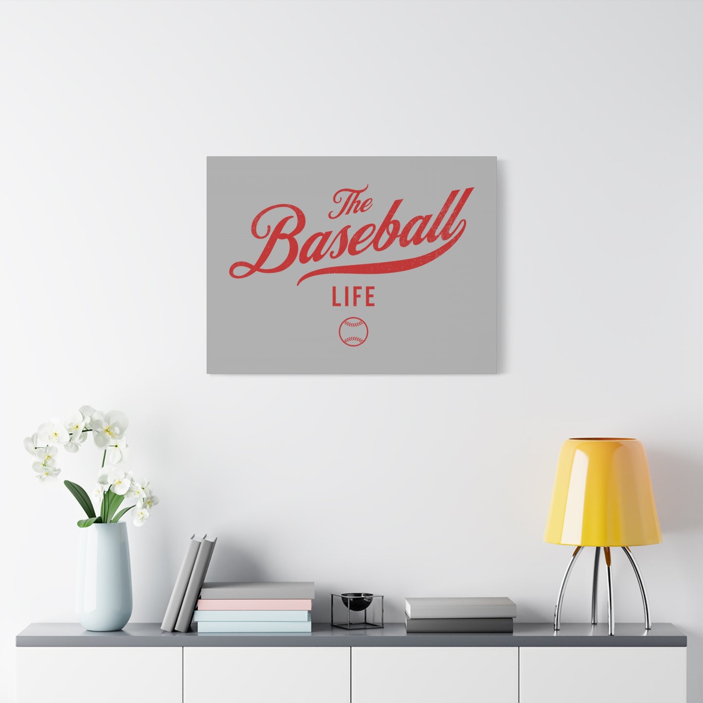 Wall Art Canvas_Silver Gray w Red