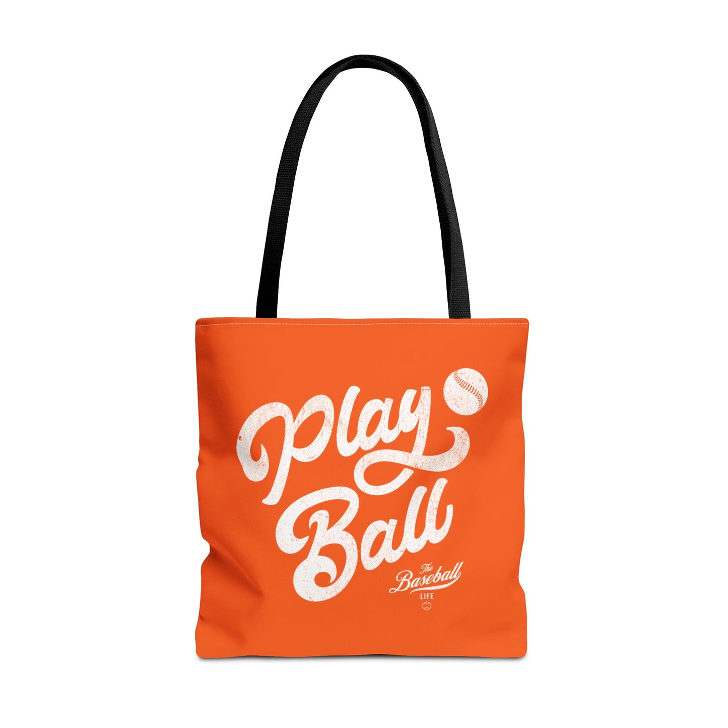 Play Ball Script Tote Bag_Orange