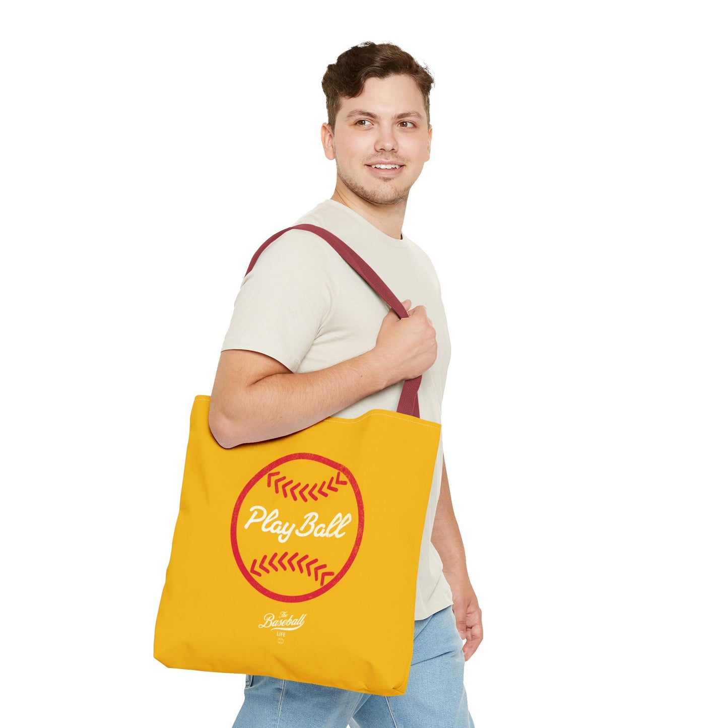 Baseball Icon Play Ball Tote Bag_Yellow Gold