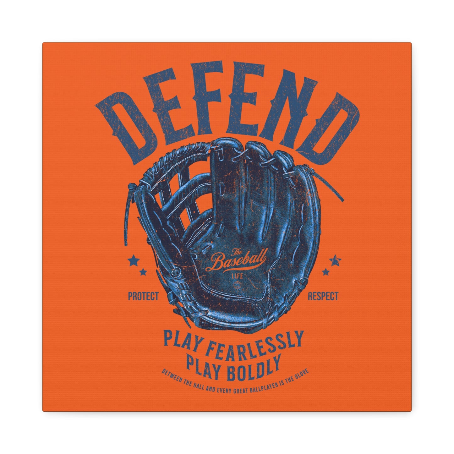 Defend Glove Wall Art Canvas_Orange