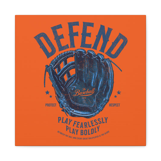 Defend Glove Wall Art Canvas_Orange