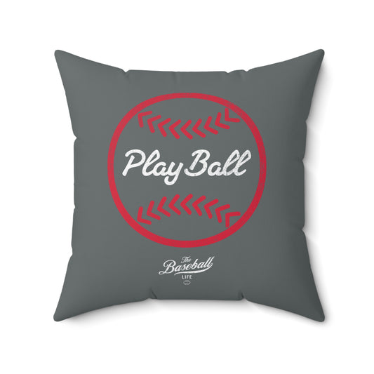 Accent Pillow_Play Ball Graphic Baseball_Dark Gray