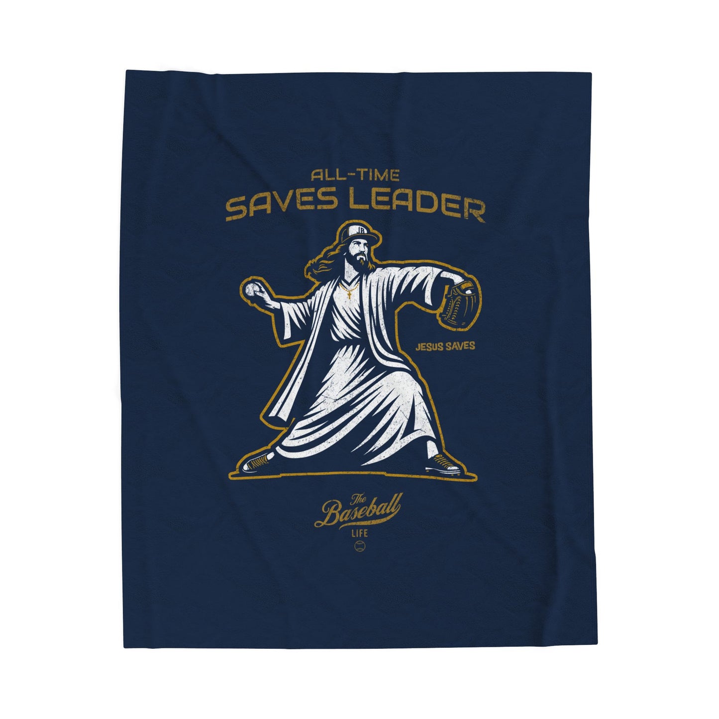 Velveteen Plush Blanket_All-Time Saves Leader_Navy
