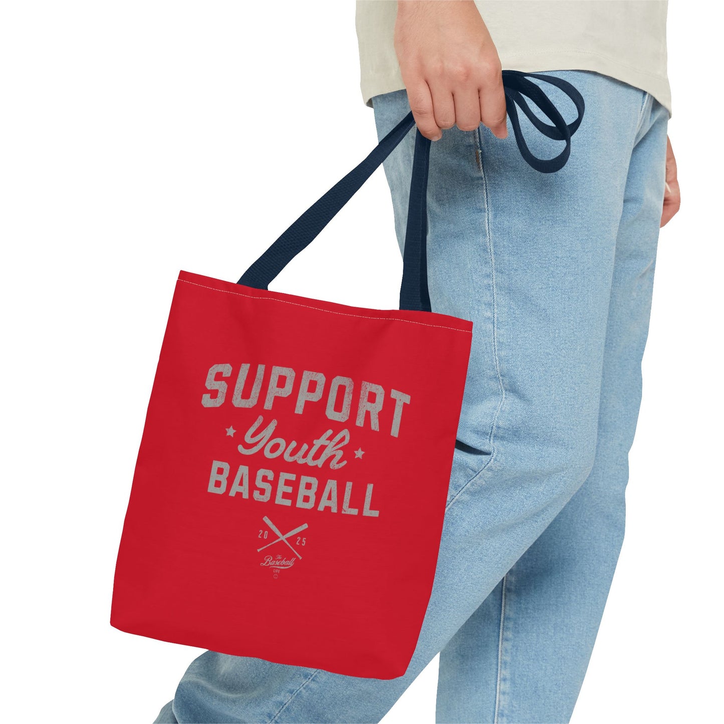 Support Youth Baseball Tote Bag_Red