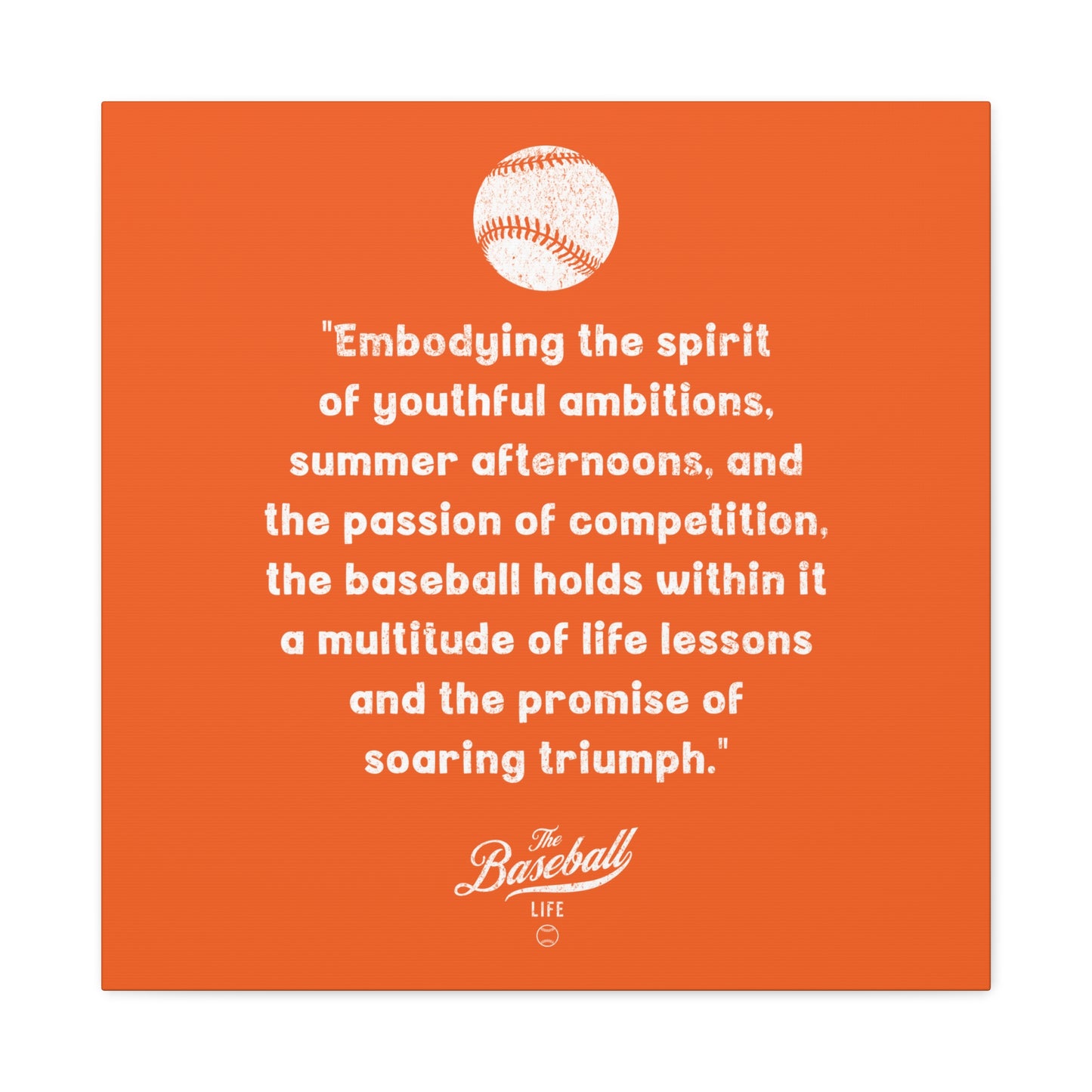 The Baseball Life "Verse" Wall Art Canvas_Orange