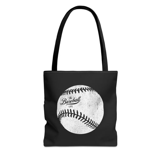 Weathered Baseball Tote Bag_Black