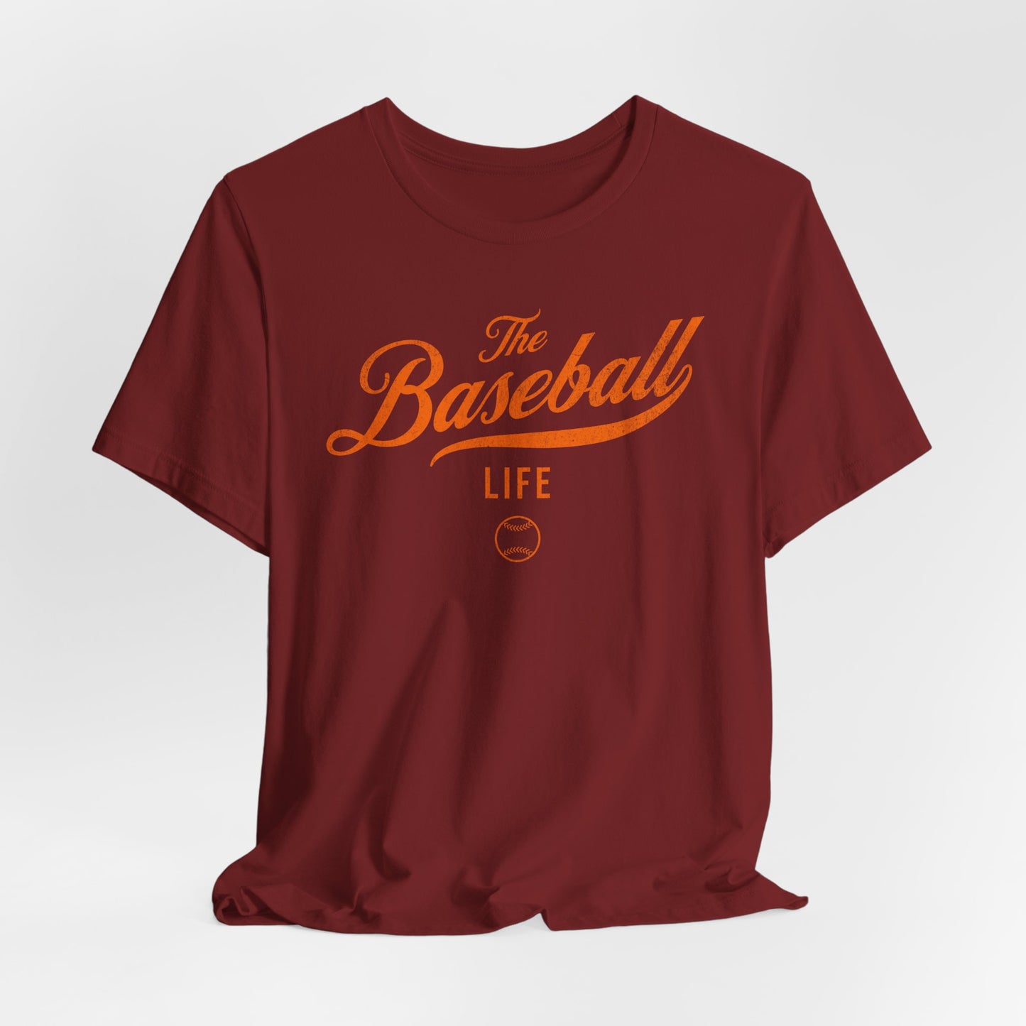 The Baseball Life Classic Script T-Shirt_Orange Print